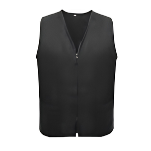Gilet uniforme léger et respirant en polyester haute visibilité avec poches, fermeture éclair et boutons, col en V, sans manches, pour personnel médical, de sécurité et serveurs - Product Image 1