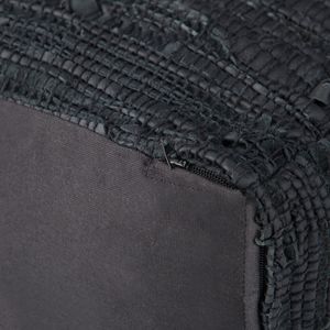 Sgabello elegante e Pouf quadrato nero Fredrik - Product Image 3