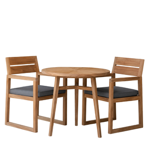 ARTERRA Luxury Teak Garden <b>Bistro</b> Set Outdoor Round Dining <b>Table</b> and Chairs Premium Patio Balkon Restaurant Furniture - Product Image 1