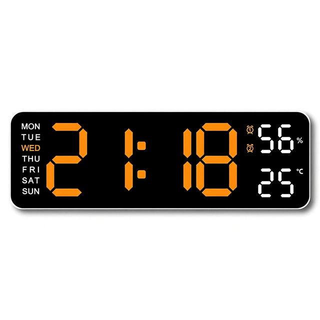 Large LED Display Digital Wall Clock Dual Alarm Auto Dimming Feature Classroom Office Decor Big Numbers Classroom Wall Clocks