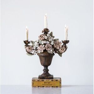 เชิงเทียนดีไซน์สวยงามลายดอกไม้ สร้างบรรยากาศอบอุ่นและหรูหรา - Product Image 1