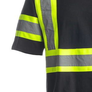 Camisetas de seguridad de alta visibilidad para hombre, manga corta, impermeables, cómodas, con tiras reflectantes, logotipo y talla personalizados. - Product Image 4