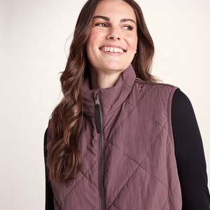 <b>Women's</b> Quilted Puffer Vest Sleeveless Zip <b>Waistcoat</b> Stand Collar Winter Outerwear Formal Layering Reversible Windproof Vest - Product Image 2