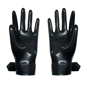 Black PU Wrist <b>Gloves</b> <b>With</b> Buckle Punk Style Unlined Party Wear - Product Image 5