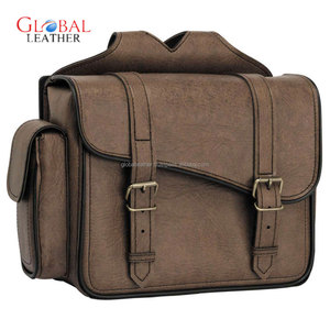 Alforja Doble para Motocicleta de Cuero Genuino, Estilo Vintage, Impermeable y de Secado Rápido - Product Image 1