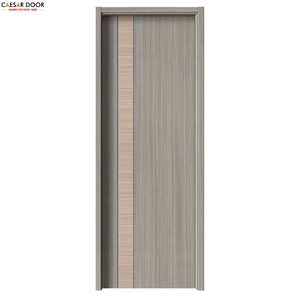 Puerta Elegante de MDF Sólido con Patrones Simples, Moderna, Insonorizada, Aislante del Calor, Resistente al Agua, con Película de PVC, para Baño, Hotel, Escuela, Villa - Product Image 1