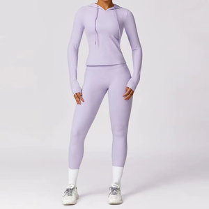 Ensembles de sport et yoga pour femmes en gros – Shorts à cordon et hauts sexy personnalisés deux pièces, anti-humidité, extensibles dans les quatre sens - Product Image 6
