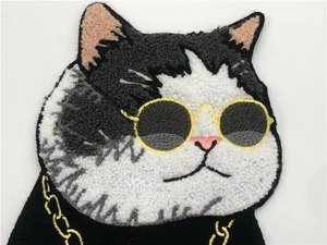 Cool <b>Cat</b> Embroidered Iron-On Patch Nonwoven Felt Applique Gift Decor - Product Image 4