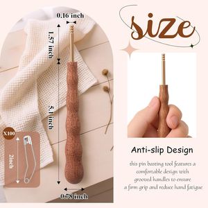 Set di 100 Spille di Sicurezza Curve da 2 Pollici per Quilting, Spille Pieghevoli per Cucito con Strumento per Impuntura, per Lavori Artigianali - Product Image 2