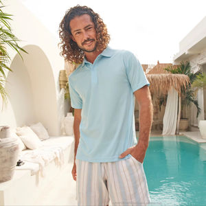 T-shirt unisexe Ultifresh en polyester tricoté certifié, confortable, léger, écologique, à séchage rapide, à manches courtes boutonnées, uni - Product Image 1