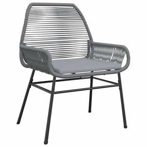 <b>Grey</b> Pe Rattan Garden Dining Set 4 Seater Steel <b>Frame</b> Outdoor Furniture Contemporary Design Weather Resistant - Product Image 4