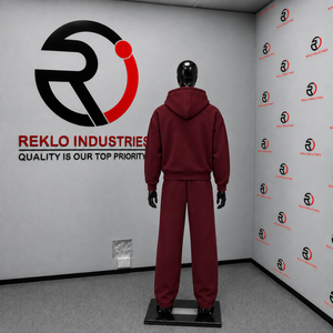 Maroon mens <b>full</b> <b>zip</b> <b>hoodie</b> tracksuit set plain fleece jogger pants maroon casual streetwear two piece sports outfit relaxed fit - Product Image 4
