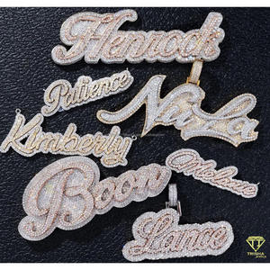 Custom Script <b>Name</b> Pendant Necklace Iced Out Lab Grown Diamond Hip Hop <b>Chain</b> Luxury Jewelry Gift - Product Image 1