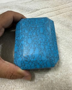 Lot en gros de 5000 carats de pierres précieuses naturelles en vrac, cabochons de turquoise chauffée à facettes taille émeraude octogonale, pour la fabrication de bijoux - Product Image 3