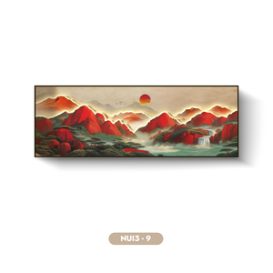 Peinture murale paysagère en soie de qualité supérieure, décoration intérieure exquise, œuvre d'art faite à la main, vente en gros OEM ODM, usine au Vietnam - Product Image 1