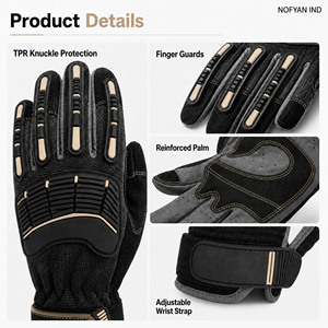 Gants de travail robustes avec logo personnalisé, résistants aux chocs TPR, gants de sécurité pour mécaniciens, antidérapants, gants de travail industriels OEM ODM - Product Image 5