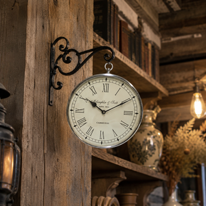 Vintage Round Metal Wall <b>Clock</b> with Roman Numerals Quartz Decorative Timepiece for Living Room Office Home Wall Decor Accent - Product Image 3