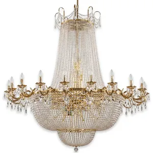 Luxury <b>Large</b> Crystal Chandelier with Multi Arm <b>Candle</b> Lights Cascading Beads Grand Ceiling Fixture for Hotel Hall Decor - Product Image 6
