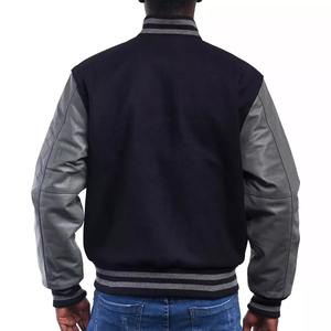 Veste universitaire personnalisée avec logo pour homme, veste varsity de haute qualité en laine PU, 100% coton, col montant, boutons, décontractée, hiver - Product Image 3