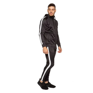 Survêtement Homme Slim Fit Dry Fit avec Bande Latérale, Ensemble de Jogging, Sweat-shirt Entièrement Zippé, Tenue d'Entraînement Athlétique en Polyester et Spandex - Product Image 3