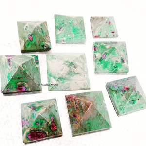 Vente en gros de cristaux de pierre d'agate naturelle rubis zoisite reiki pyramide scalaire d'énergie pour la méditation pierre précieuse de guérison religieuse - Product Image 1