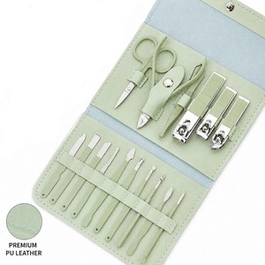 Kit de coupe-ongles professionnel 16 pièces vert clair, ensemble de manucure et pédicure avec outils en acier inoxydable, kit de toilettage unisexe - Product Image 5