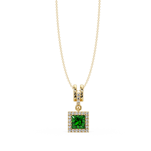 Colgante de Circonia Cúbica Esmeralda, Plata 925, Chapado en Oro de 2.5 Micras, Joyería OEM ODM, Marca Privada, Joyería Personalizada de la India - Product Image 2