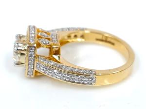 Bague de fiançailles en diamant Djewels, or jaune 14 carats, diamant de laboratoire taille brillant serti à griffes, certifié IGI, style de luxe pour femme, haut de gamme - Product Image 5