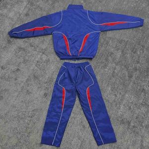 Nylon Jogging Suits <b>Windbreaker</b> Tracksuits Set <b>Black</b> with Custom logo Embroidery Patch Sweatsuits - Product Image 2
