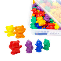96 Piezas de Ositos de Plástico de 4g/8g/12g con Caja de Almacenamiento, Juguetes Matemáticos PLOMA para Niños Pequeños, para Aprender a Manipular y Crear Patrones