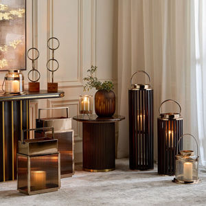 Wholesale Stainless Steel Rose <b>Gold</b> Plated Candle Holder <b>Lantern</b> Handmade Rectangular Shape <b>Lanterns</b> for Home Decorations - Product Image 6