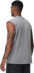 Camiseta sin Mangas para Hombre, Etiqueta Personalizada OEM, Alto Rendimiento, Ropa Casual de Verano, Estilo Urbano, Impresión Puff, 100% Algodón, Secado Rápido - Product Image 5