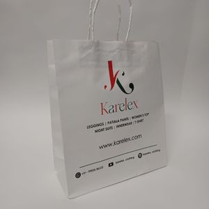 Sac en papier biodégradable en fibres textiles, logo personnalisé imprimé, grande capacité, emballage pour articles de luxe - Product Image 4