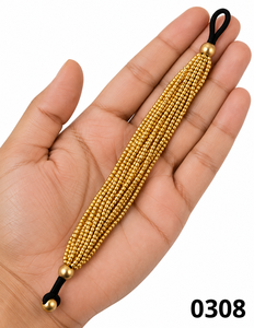 Pulsera Vintage de Latón con Cuentas para Mujer, con Cordón Negro, Longitud Ajustable, Detalles de Bolas, Joyería de Moda para Fiestas - Product Image 2