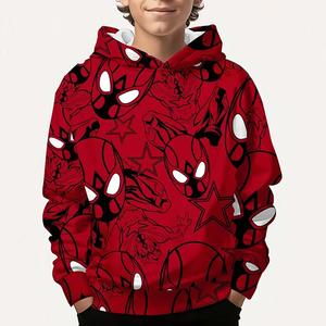 Sweat à capuche décontracté et confortable pour garçons, imprimé Spider Hero, manches longues, pour l'automne et l'hiver - Product Image 1
