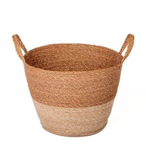 Cestas de Almacenamiento de Seagrass Bicolor Hechas a Mano, de Alta Calidad, 100% Naturales y Ecológicas, Decoración para el Hogar - Product Image 1