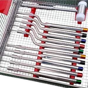 Kit d'instruments chirurgicaux droits pour sinus lift dentaire, comprenant mallettes concaves, mallettes à cassette et osteotomes - Product Image 3