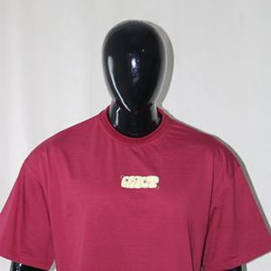 Men's <b>Maroon</b> Short Sleeve T-Shirt With Gold Letter Print O-Neck Casual Style 100% Cotton Jersey Regular Fit FINER THREADS - Product Image 5