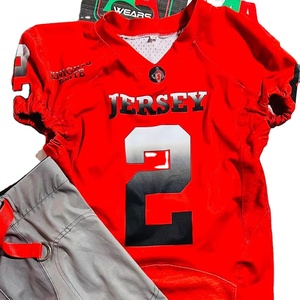 Jersey de fútbol americano bordado de talla grande transpirable estirable pantalones de sublimación Pakistán hecho fotos reales fábrica a tiempo - Product Image 1