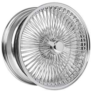 Rines de Alambre JC Custom de 13, 14, 15, 16, 17, <span class=keywords><strong>18</strong></span>, 20 y 22 Pulgadas para Lowrider, 72 y 100 Radios, Centro Dorado, Borde Cromado, para Autos Clásicos - Product Image 4