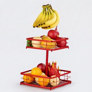 Panier de rangement métallique robuste pour l'organisation domestique, grand bac de rangement en fil métallique pour cuisine, garde-manger, placard et étagères - Product Image 1