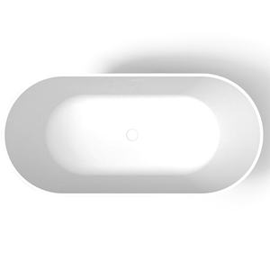 Bañera independiente de lujo con acabado de seda satinada blanca <span class=keywords><strong>ostra</strong></span> moderna, bañera de 1,5 m con escurridor, diseño acrílico ovalado para hoteles - Product Image 6