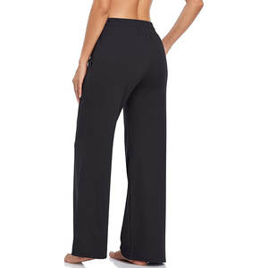 Pantalones deportivos y pantalones de yoga para mujer con bolsillos, pantalones anchos con cordón para mujer, pijamas cómodos - Product Image 2