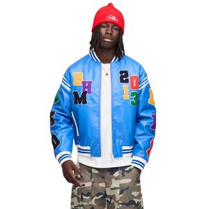 Veste universitaire en peau de mouton de haute qualité OEM en gros pour hommes avec logo sur le devant, imperméable, coupe-vent, fabriquée au Pakistan - Product Image 1