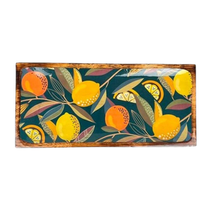 Bandeja grande de madera natural sin asas – Bandeja decorativa otomana con acabado liso para cocina, mesa de comedor. - Product Image 1