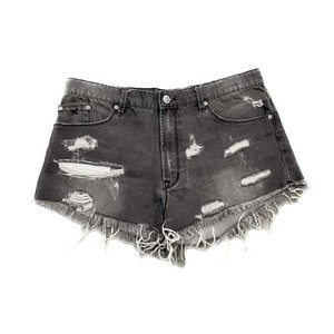Pantalones Cortos de Mezclilla Rasgados de Cintura Alta para Hombre con Dobladillo Deshilachado, Estilo Casual, de Algodón Tejido, con Cierre de Botones - Product Image 3
