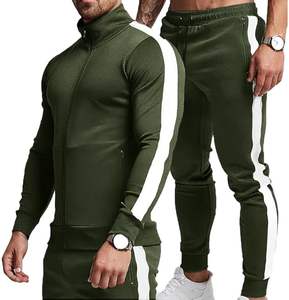 Ensembles de survêtements décontractés à fermeture éclair intégrale pour le sport et le jogging, ensembles de tenues de course athlétiques 2 pièces avec poches zippées - Product Image 1