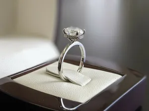 Moissanite Engagement <b>Ring</b> 925 Sterling <b>Silver</b> Oval Cut <b>Solitaire</b> Wedding <b>Ring</b> for Women - Product Image 6