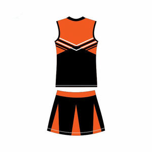 Ensemble d'uniformes de cheerleading imprimés de haute qualité pour adolescents avec coutures durables, haut à col en V 100 % polyester pour la danse - Product Image 6