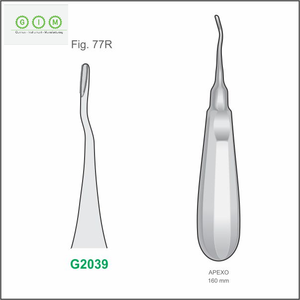Élévateur dentaire à pointe courbée 4,0 mm en acier inoxydable 420, manche creux 140 mm, autoclavable, réutilisable, pour extraction chirurgicale - Product Image 4